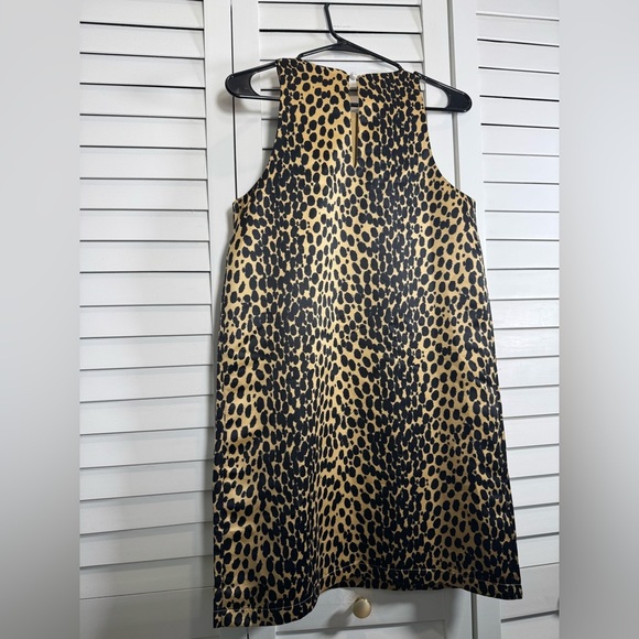 NWT Future Collective 90s Satin Mini Shift Sleeveless Dress Leopard Print Size S - Picture 6 of 6